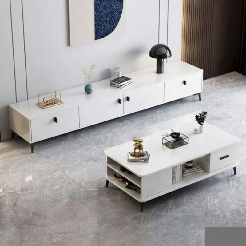 Ensemble Meuble TV Moderne et Table Basse – Design Minimaliste et Rangement Pratique