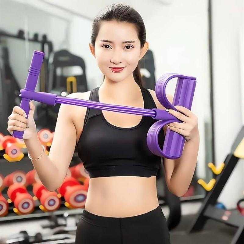 Bande de résistance en latex pour pédale de yoga corde élastique - Avec poignées pour abdominaux, taille, bras, étirement des jambes - Entraînement
