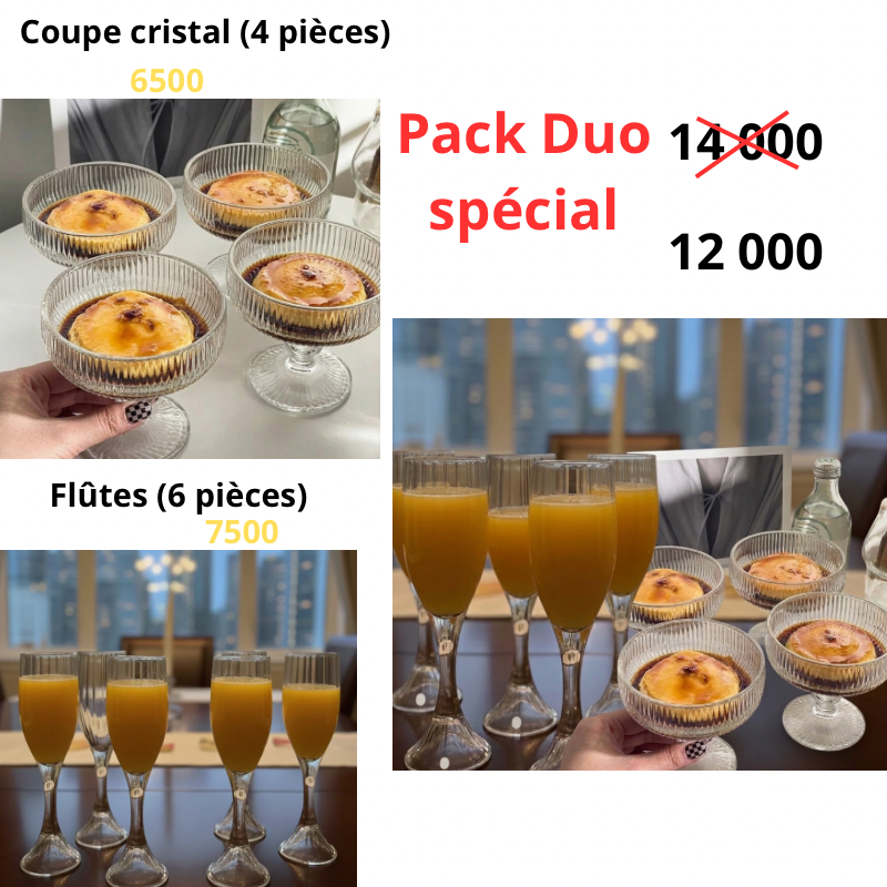 Pack Duo Spécial – Coupes Cristal & Flûtes (10 pièces)