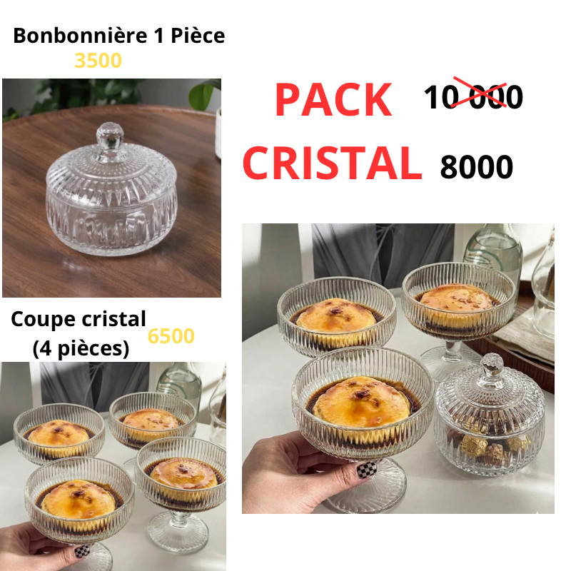 Set Cristal - Bonbonnière & Coupes à Dessert (5 pcs)