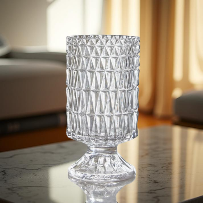 Vase en Verre Transparent(sans les fleurs)