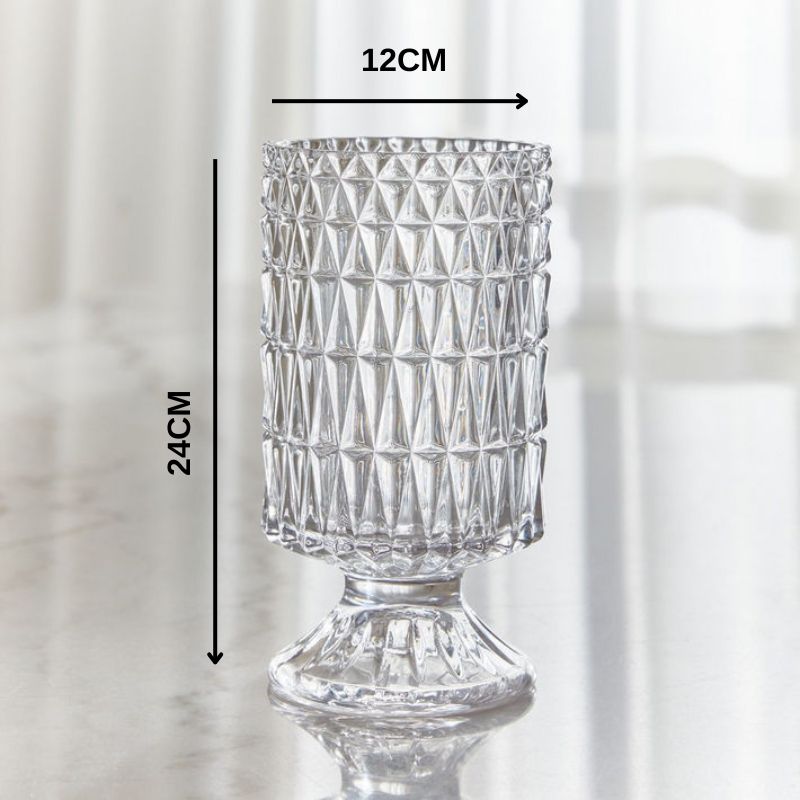 Vase en Verre Transparent(sans les fleurs)