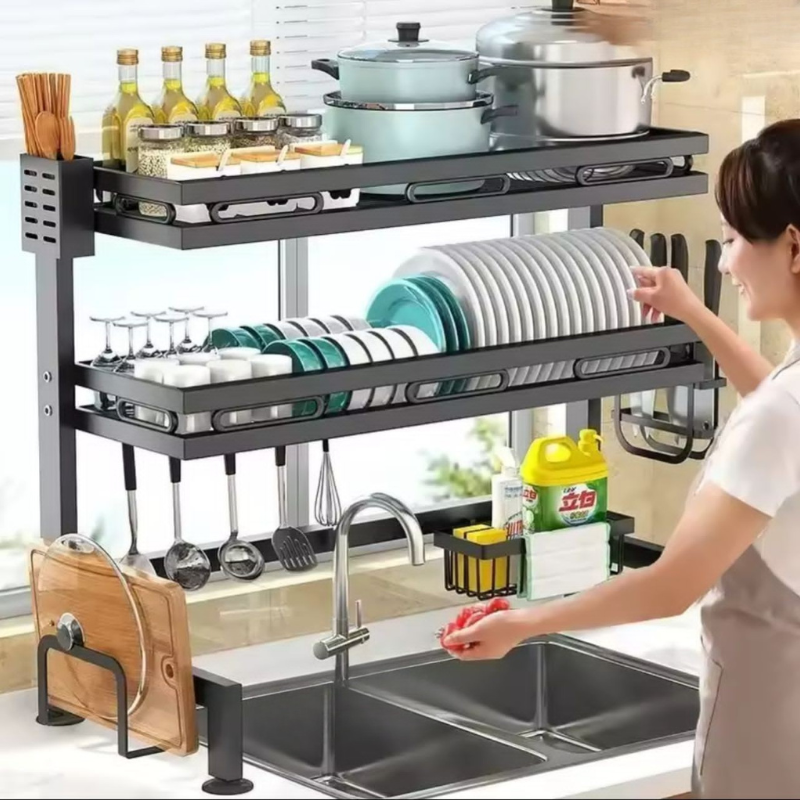 Égouttoir À Vaisselle-Organisateur De Comptoir De Cuisine 85cm