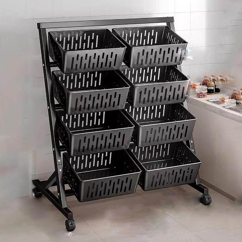 Étagère Cuisine à Roulettes 8 Paniers – Rangement Fruits & Légumes | Atishomedakar2
