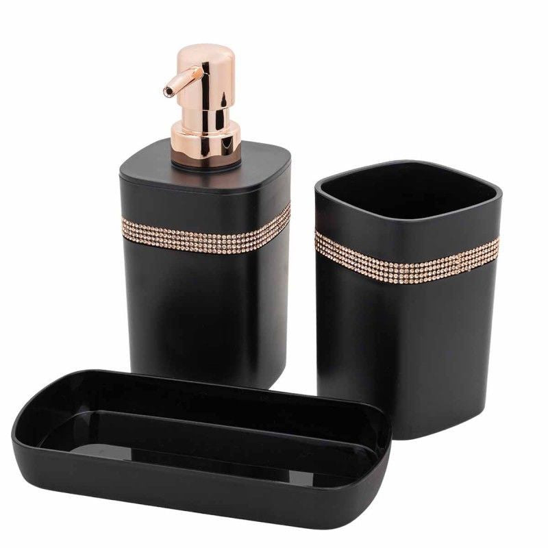 Ensemble Accessoires Salle De Bain Premium-Noir