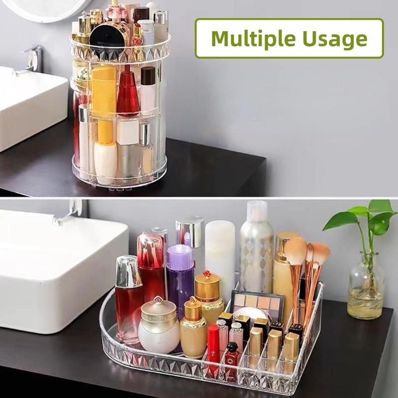 Organisateur de Maquillage Rotatif- Etagère De Rangement pour Cosmétiques Rotative à 360 degrés