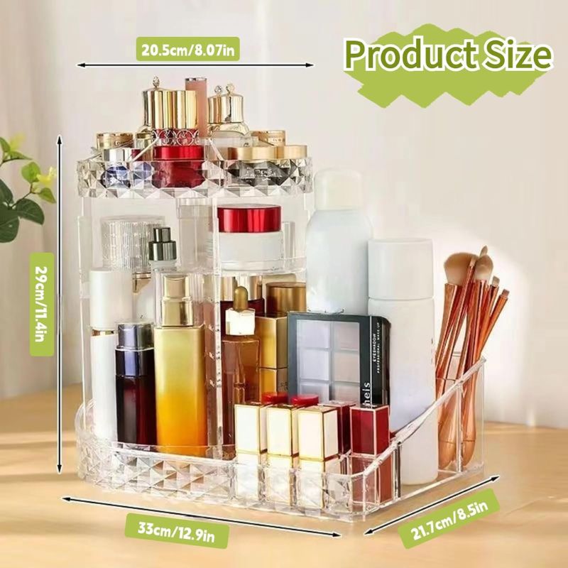 Organisateur de Maquillage Rotatif- Etagère De Rangement pour Cosmétiques Rotative à 360 degrés