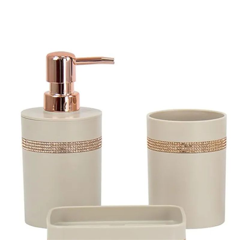 Ensemble Accessoires Salle De Bain Premium-Beige