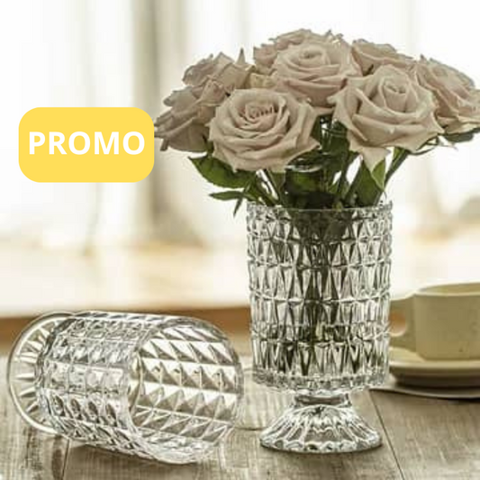 Vase en Verre Transparent(sans les fleurs)