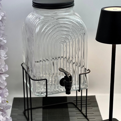 Distributeur de Boissons en Verre 5.7L avec Support – Buffet & Réception | Atishomedakar1