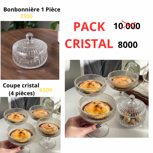 Set Cristal - Bonbonnière & Coupes à Dessert (5 pcs)