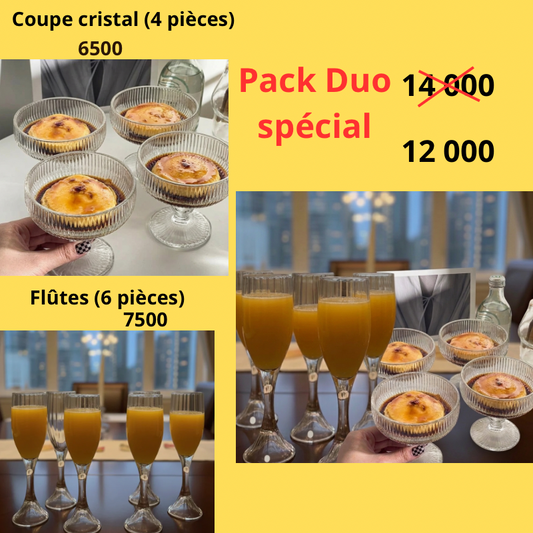 Pack Duo Spécial – Coupes Cristal & Flûtes (10 pièces)