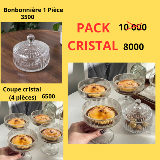 Set Cristal - Bonbonnière & Coupes à Dessert (5 pcs)