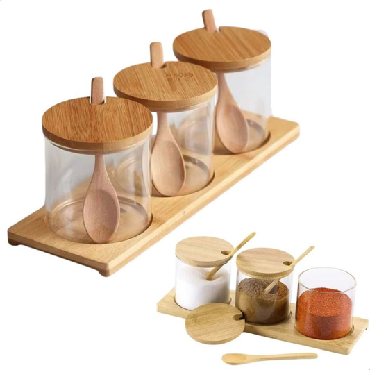 Set en verre en bambou