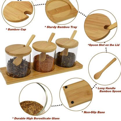 Set en verre en bambou