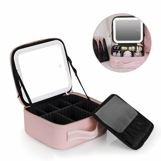 Trousse de maquillage avec miroir Led