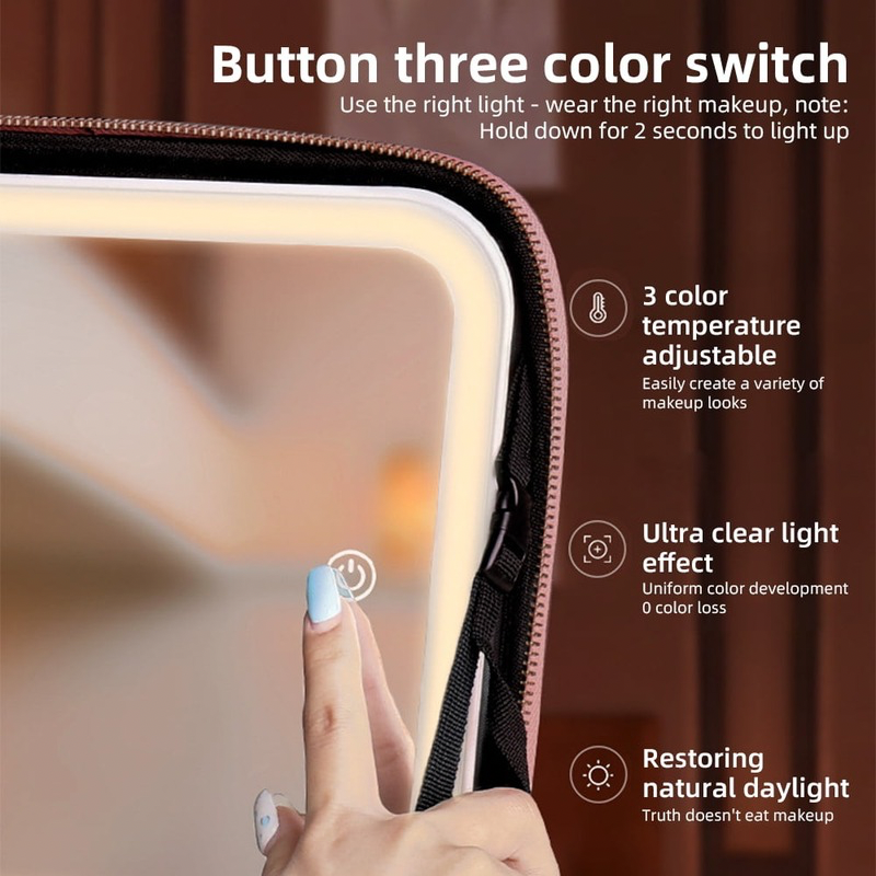 Trousse de maquillage avec miroir Led