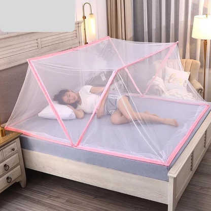 Moustiquaire 3 places anti-Insectes-Rideau de Lit Portable Pliant