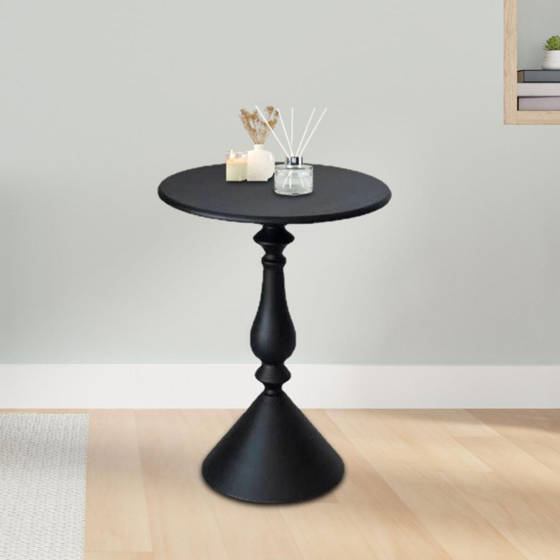 Table d'appoint ronde-Noir
