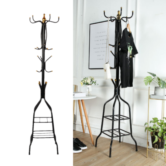  Porte-Manteau Métallique Multi Rangements