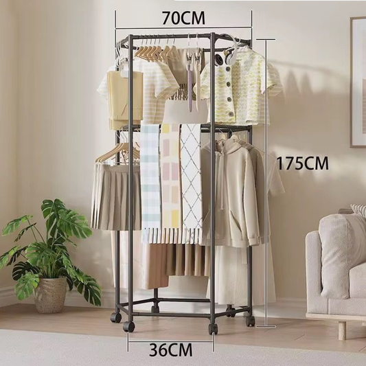 Porte-Vêtements Rotatif 360° sur Roulettes – Penderie Mobile | Atishomedakar