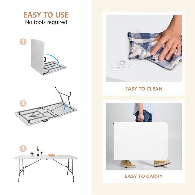 Table Pliante 180cm -Table dressage rectangulaire1