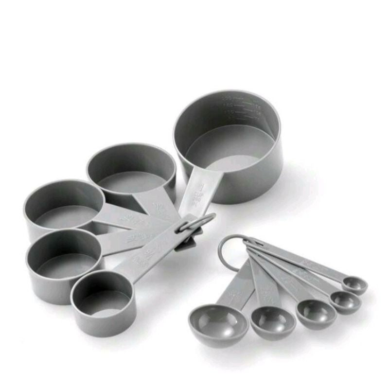 Lot de 10 Cups à Mesurer et Cuillères Doseuses-Gris