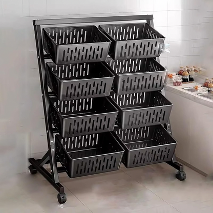 Étagère Cuisine à Roulettes 8 Paniers – Rangement Fruits & Légumes | Atishomedakar2