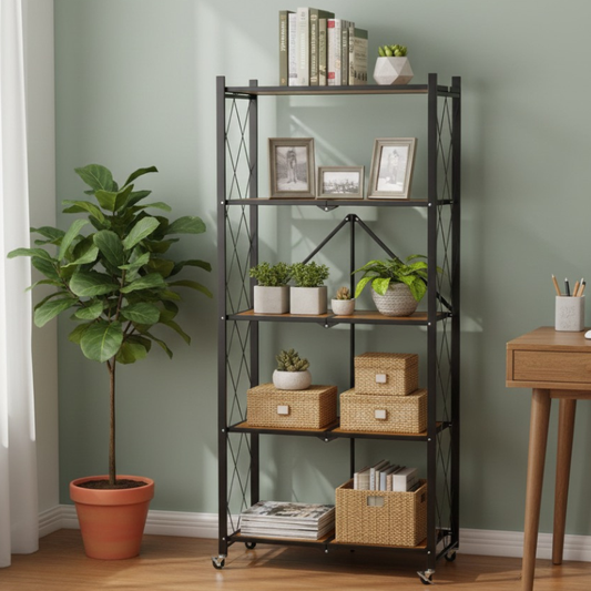 étagère pliante bois et métal 